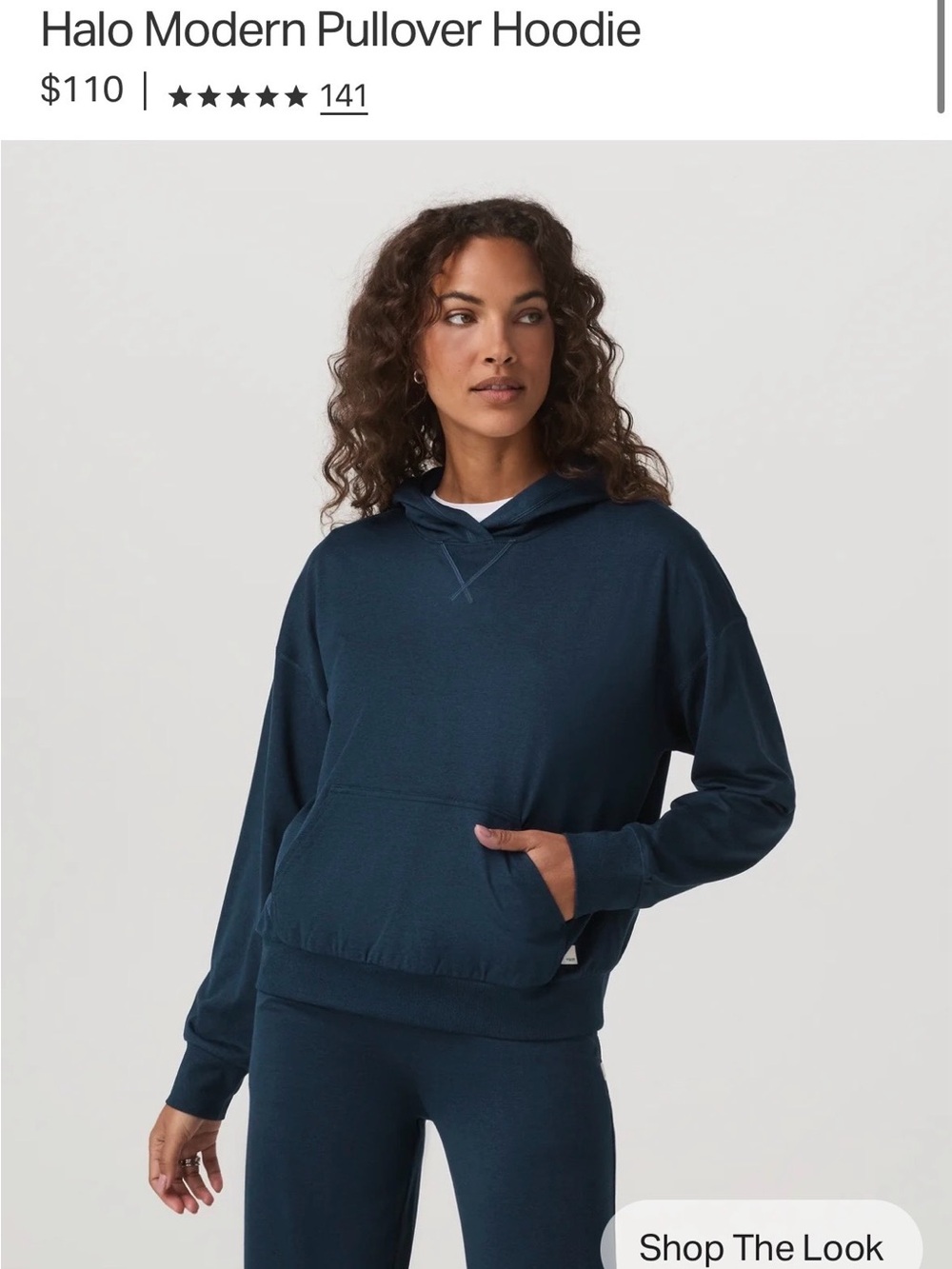Vuori Halo Modern Pullover Hoodie - Blue Coast Heather